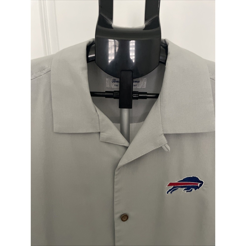 Tommy Bahama Buffalo Bills NFL Coconut Point Grey Camp Shirt Mens Medium Floral - Picture 4 of 9